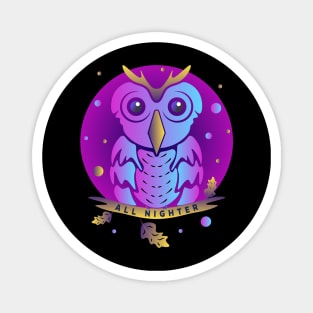 Abstracted Owl All Nighter Cyber Punk Magnet